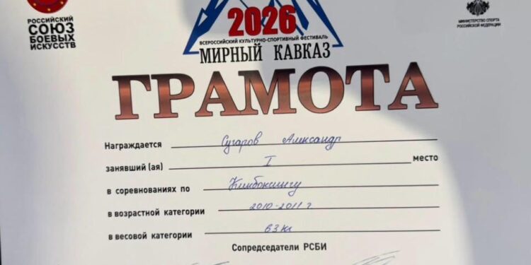 Команда юных кикбоксеров одержала победу на спортивном фестивале «Мирный Кавказ»